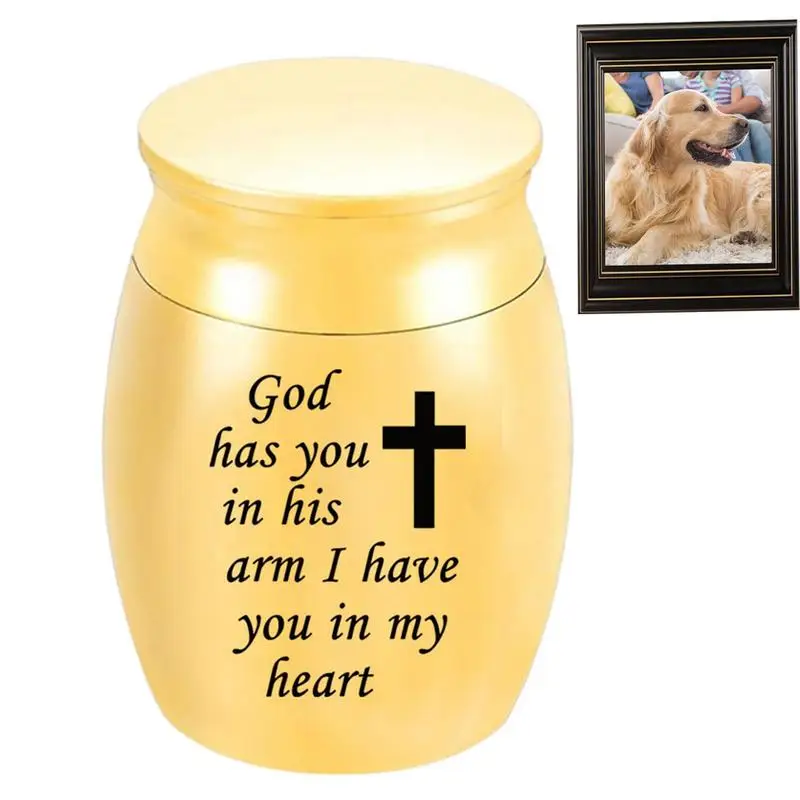 

Маленькая металлическая урна для домашних животных, маленькая урна для кремации с сувениром, уникальная деревянная зернистая мини-металли...