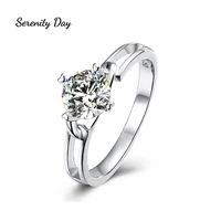 serenity day 1 carat d color moissanite gra certificate 100 925 sterling silver ring for women wedding fine jewelry gift