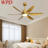 wpd american ceiling fan light contemporary creative led lamp gold with remote control for home living room bedroom decor