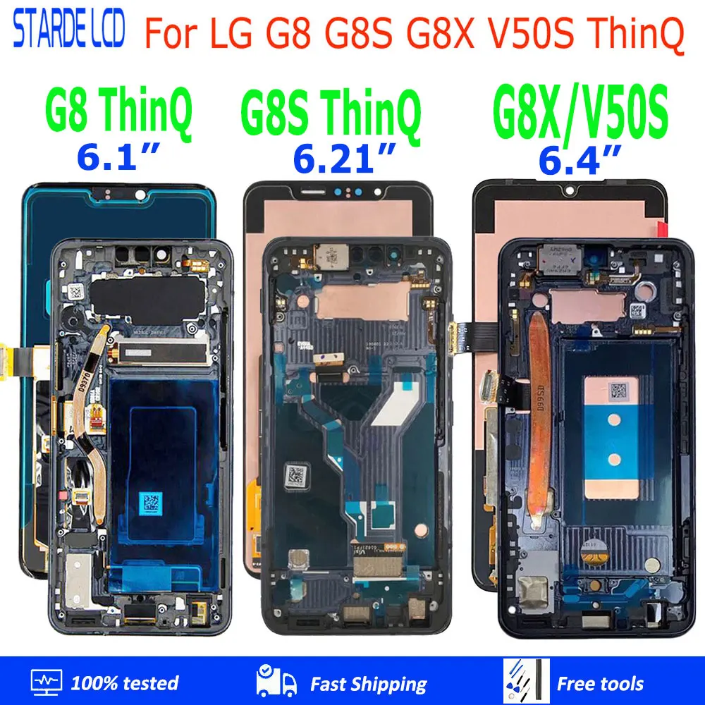 Оригинальный AMOLED для LG G8 ThinQ G8X V50s, ЖК-дисплей с рамкой для LG G8S LCD
