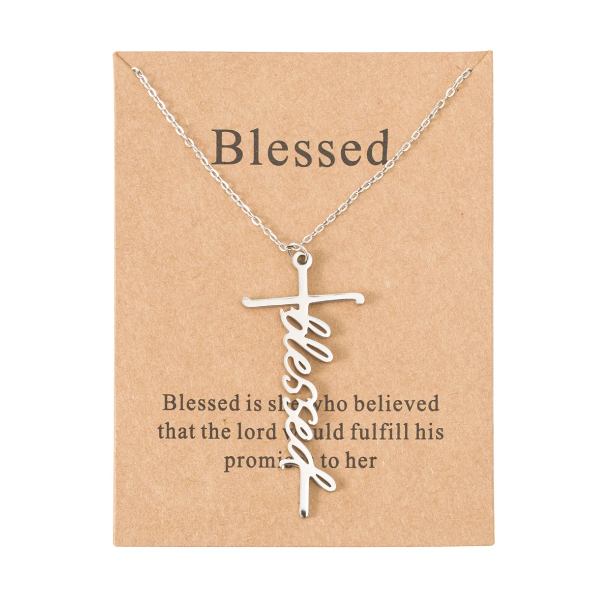 Stylowy naszyjnik z krzyżem ze stali nierdzewnej dla mężczyzn i kobiet napisem „Be Still” obrazem Jezusa Etniczny design ...