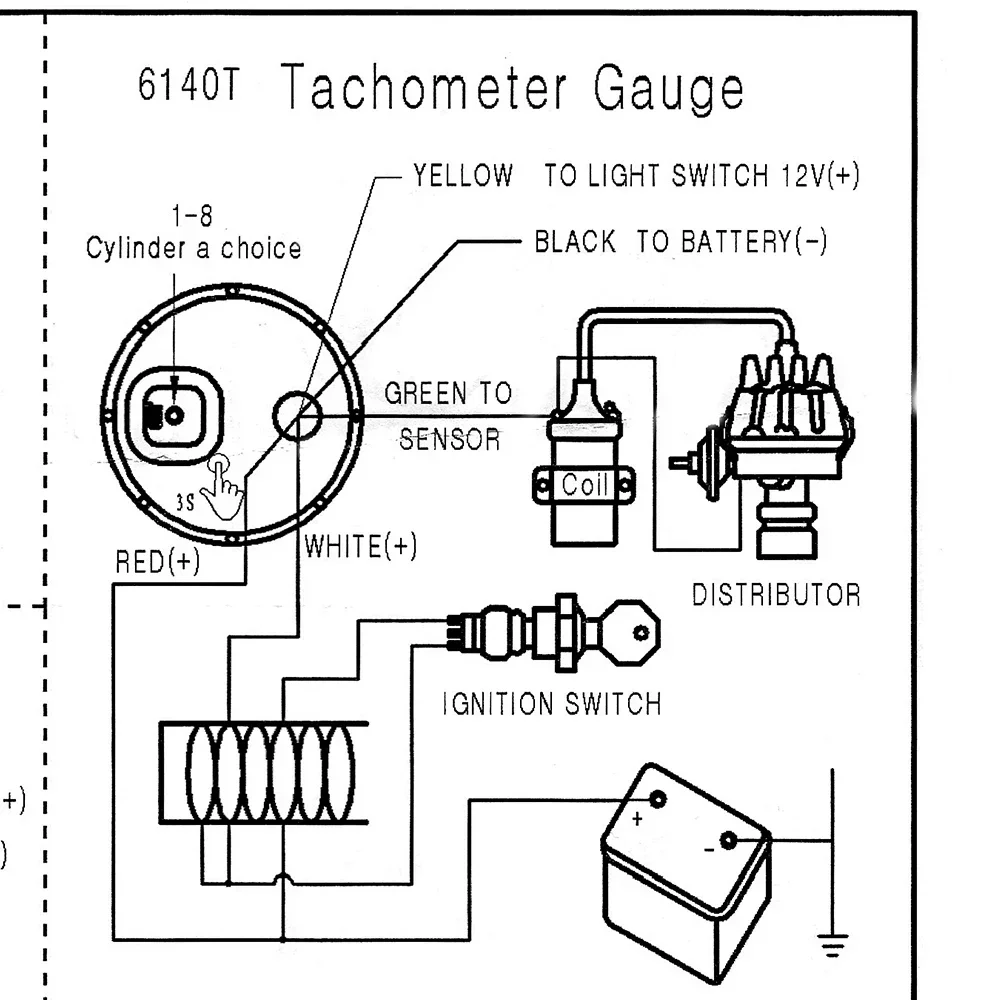 Автомобильный счетчик 0-8000 об/мин тахометр датчик оборотов 52 мм автомобильный