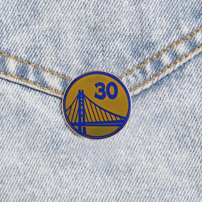 Эмалированная заколка с логотипом баскетбольной команды Golden State WWarriors Золотые