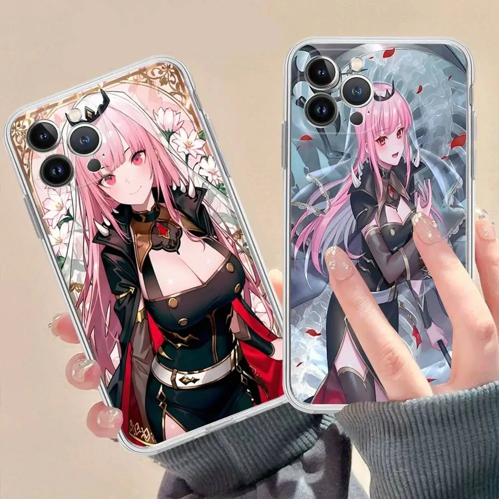 Фото Противоударный силиконовый прозрачный чехол Mori Calliope Anime для iPhone 17 16 15 14 13 12 11 Mini Pro Max Plus №5