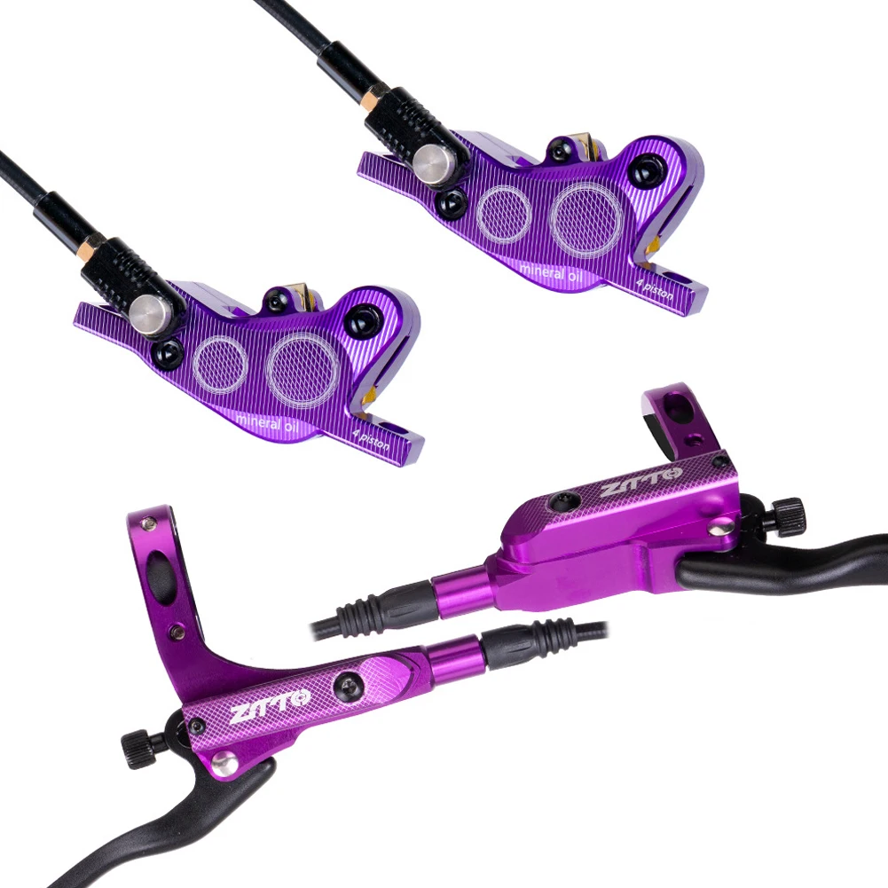 

ZTTO MTB Bike Oil Disc Brakes Set Four-Piston Left Front Right Rear Brake With Cooling Full Meatal Left Front Right Rear Discs