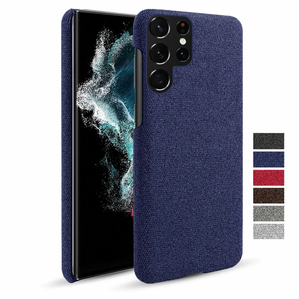 

Cloth Leather Case for Samsung S23 Ultra Case For Samsung Galaxy S23 Ultra S22 S21 S20 FE Plus Hard PC Cover for Samsung Note 20