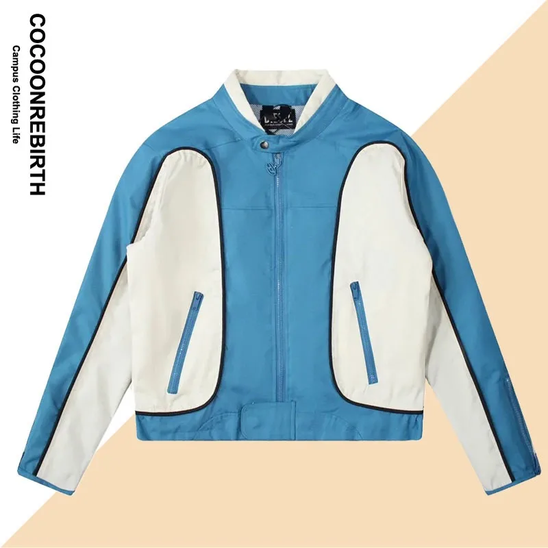 

Мотоциклетная куртка унисекс, винтажная приталенная куртка в американском стиле, с вышивкой, в стиле пэчворк, в стиле хип-хоп, повседневная верхняя одежда, осень