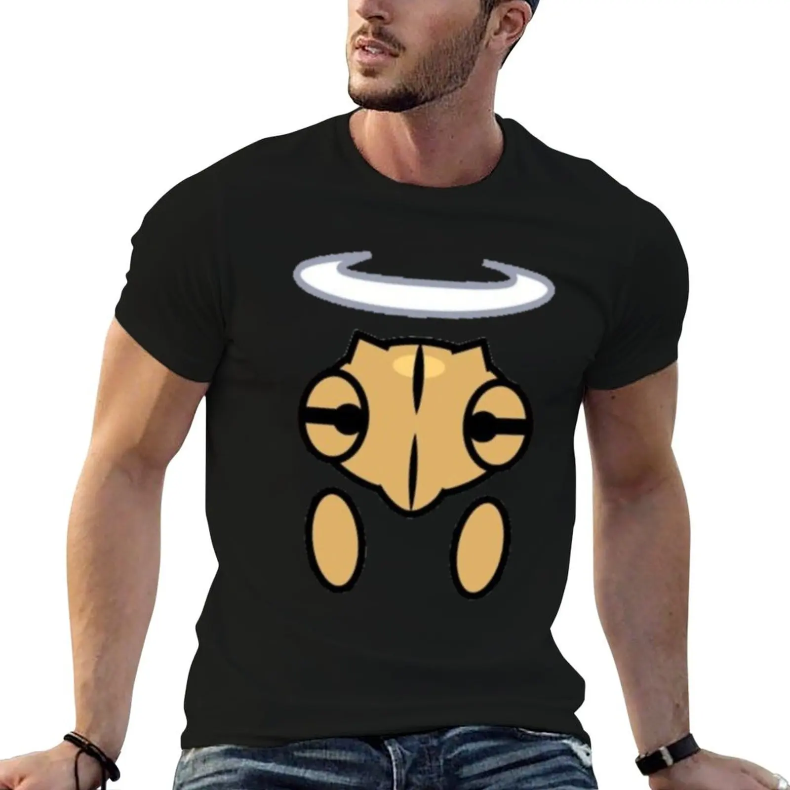 Фото Футболка Shedinja Head, Halo and Hands, хлопковые футболки с рисунком, винтажная мужская футболка, мужские белые футболки №1
