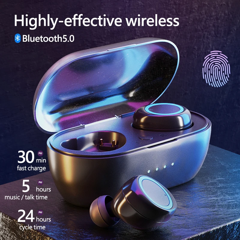 

TWS-наушники с поддержкой Bluetooth и сенсорным управлением, IPX7
