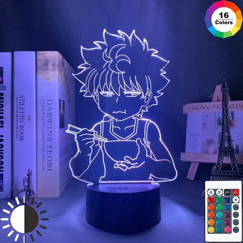 Decoração do Quarto Luz para Crianças Hunter Killua Night Light Anime Presente Acrílico Neon 3d Lâmpada Bonito x Led Hxh