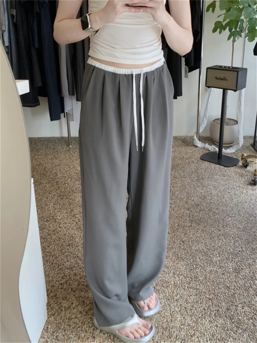 Брюки Alien Kitty женские прямые с завышенной талией модные повседневные офисные