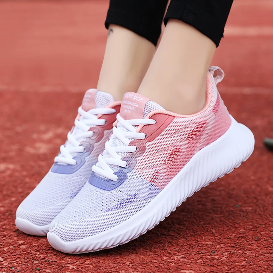 Loekeah Women Running Sneakers Light Weight Breathable Mesh Casual Shoes For Ladies Comfortable Soft Athletic Footwear Tennis