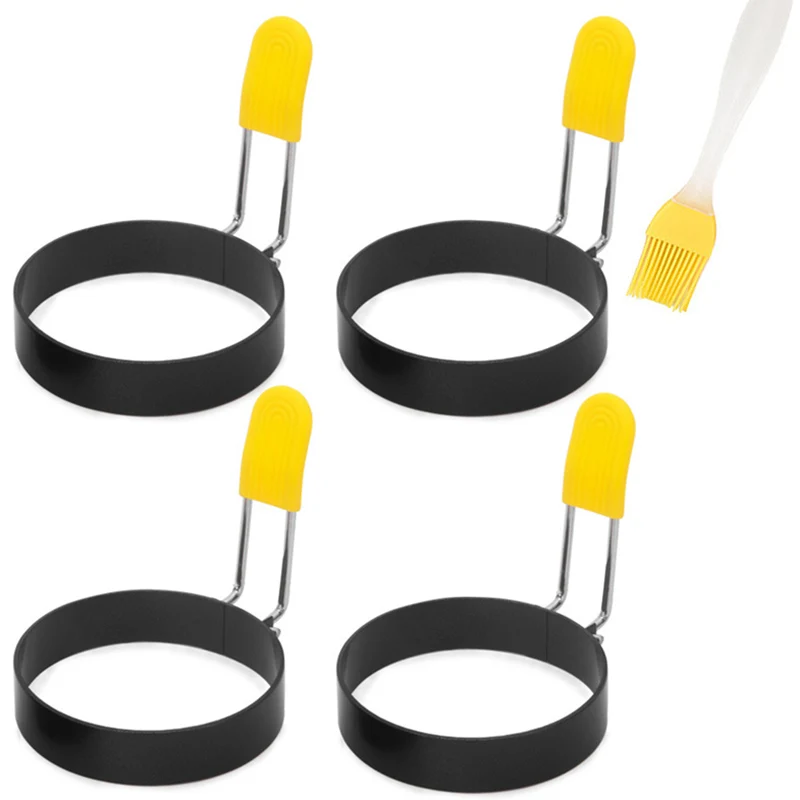 

Egg Ring Mold Set, Professional Stainless Steel Nonstick Rings Easy Omelette and Pancake Rings Maker Round Molds