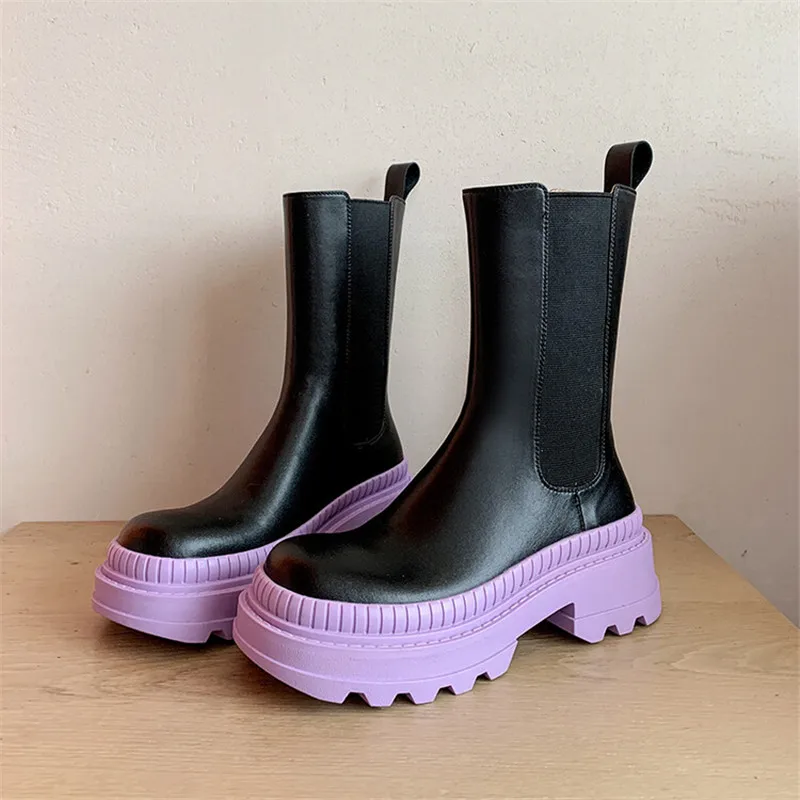 

2022 New Spring/Autumn Boots Women Short Boots Round Toe Chunky Heel Platform Shoes Fashion Boots Shoes for Women Knight Boots