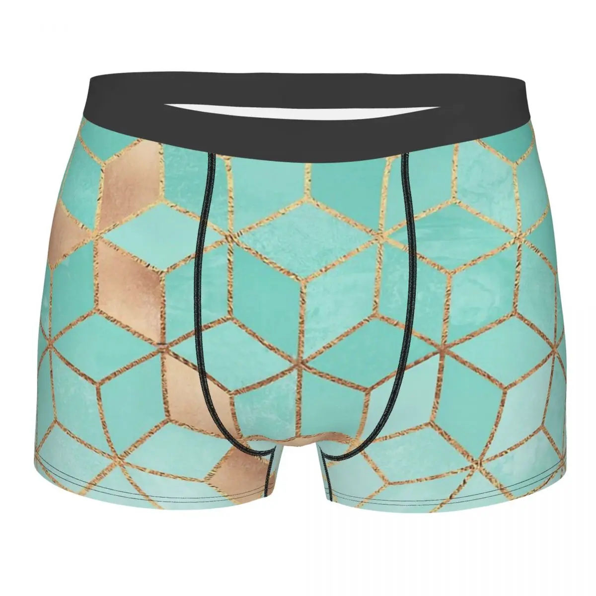 

Design Art Soft Gradient Aquamarine Underpants Homme Panties Male Underwear Ventilate Shorts Boxer Briefs
