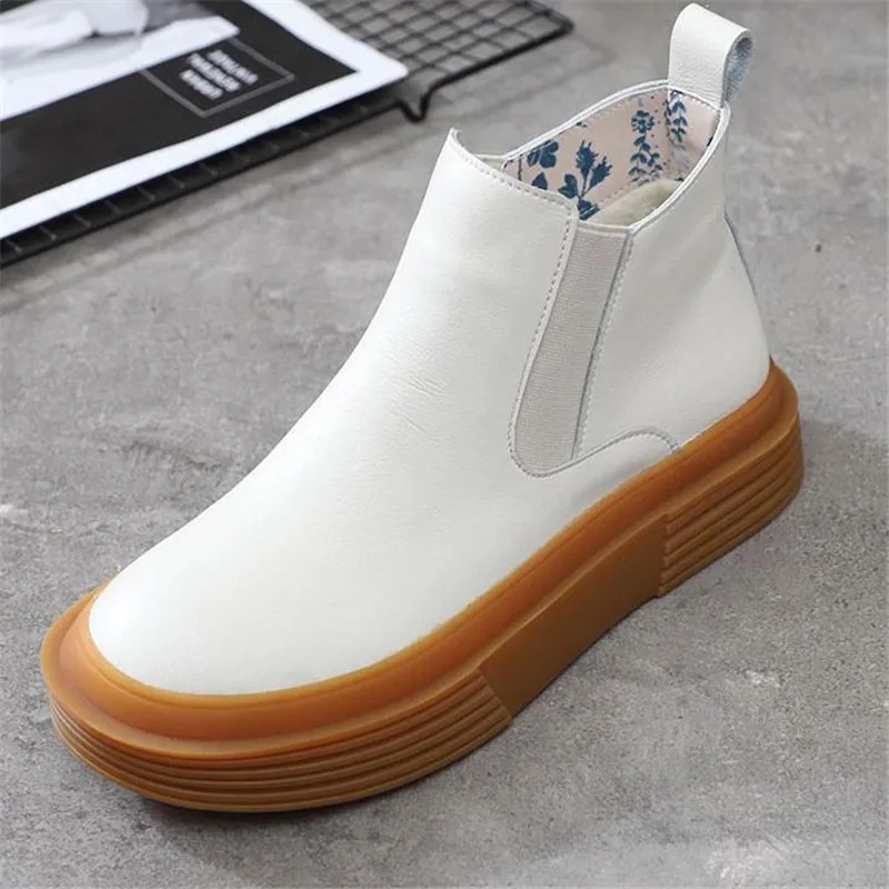 

Женские ботильоны из натуральной воловьей кожи, 4 цвета