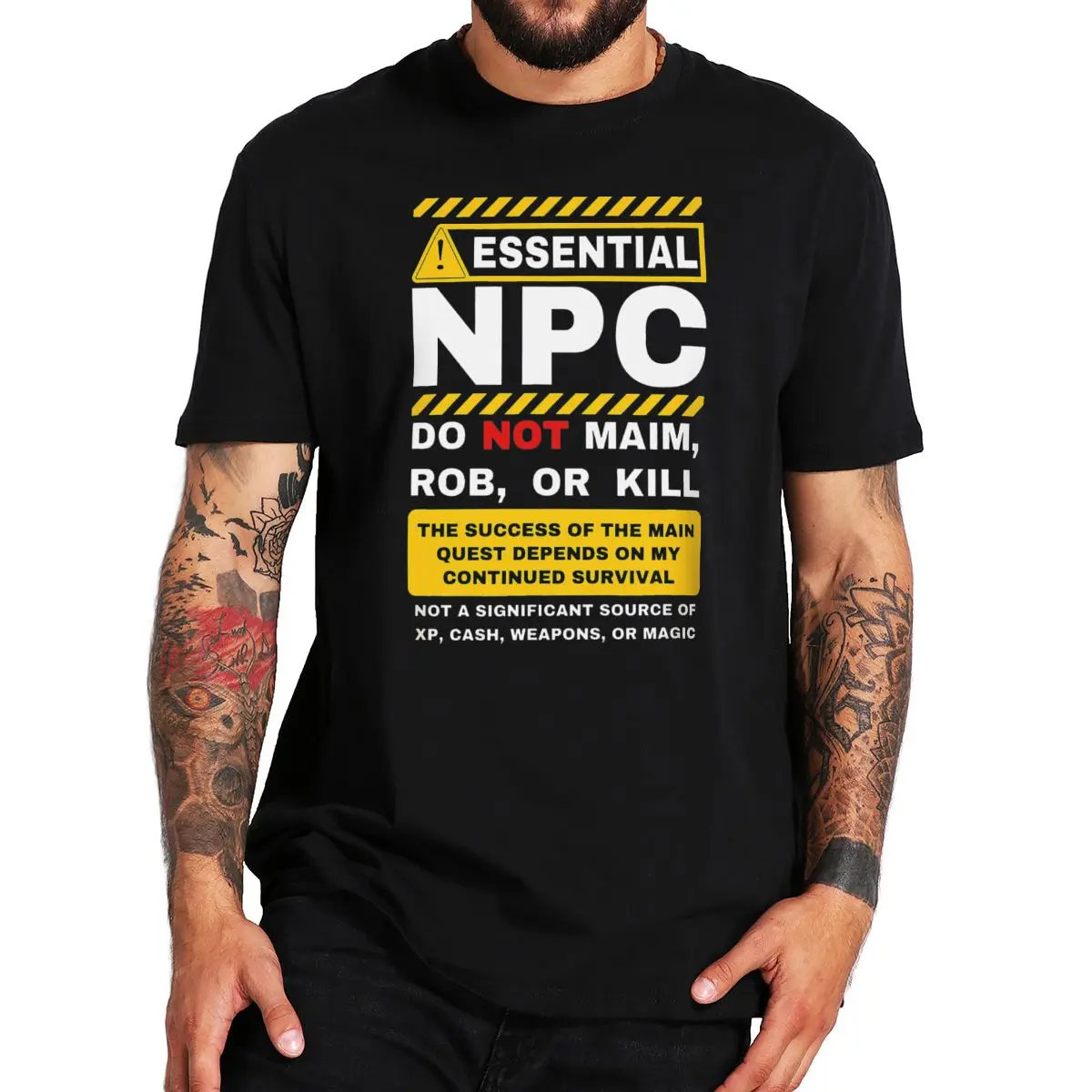 

Футболка Essential NPC, Забавный дизайн ролевой игры для геймеров, футболка из мягкого 100% хлопка, Высококачественная Летняя мужская одежда, европ...