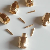 10x pcs high quality rf connector sma male jack solder for semi rigid rg402 0 141 cable nonporous brass gold plated straight