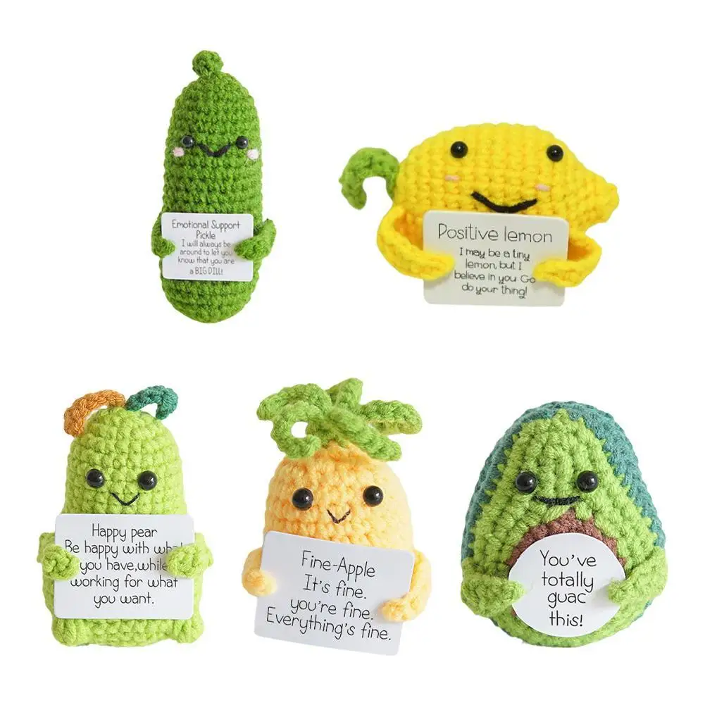 

Cute Handmade Wool Crochet Fruit Vegetable Doll Ornaments Yarn Knitting Christmas Home Decoration Knitting Toy Funny Gifts