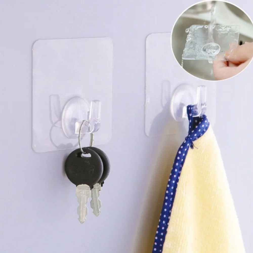 

Прозрачные настенные крючки 10 шт., самоклеящиеся ПВХ вешалки для дверей, тяжелые присоски, аксессуары для кухни и ванной комнаты