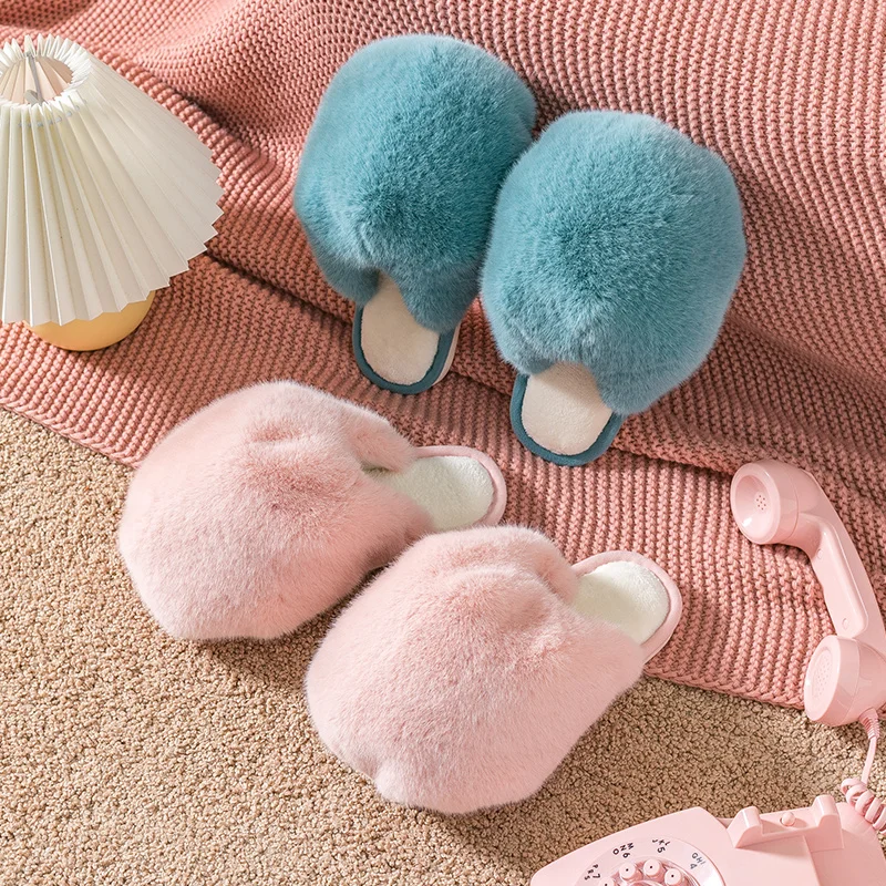 

Shoes Woman 2022 Slippers Flat Low Pantofle Winter Footwear Massage New Rubber Sewing Shearling Basic Hoof Heels Fabric Fur PU P