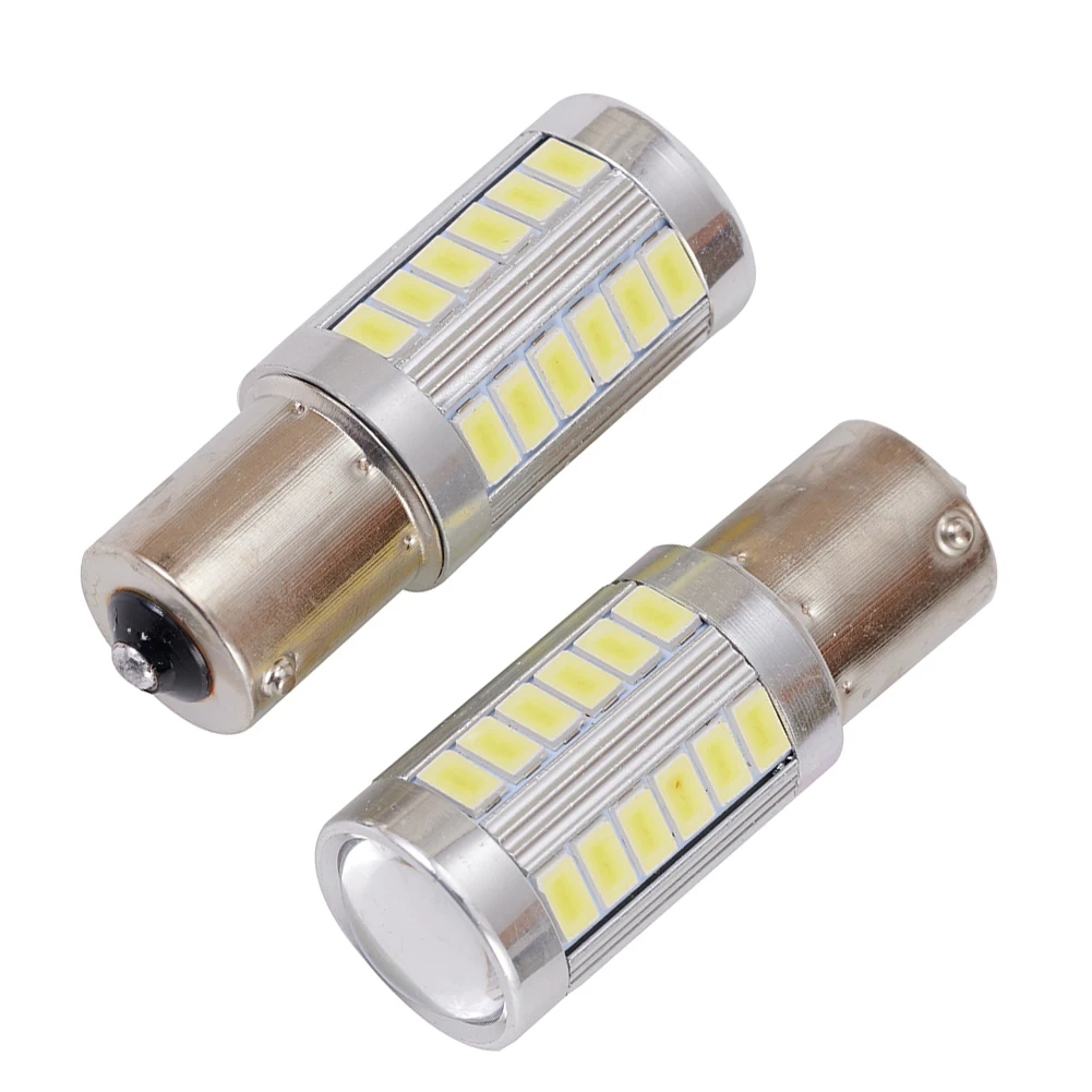 

2pcs Set Auto LED Reverse Lights Super Bright 6500K White Backup 33SMD 12V Lamp Bulbs Interior Accessories Replaces