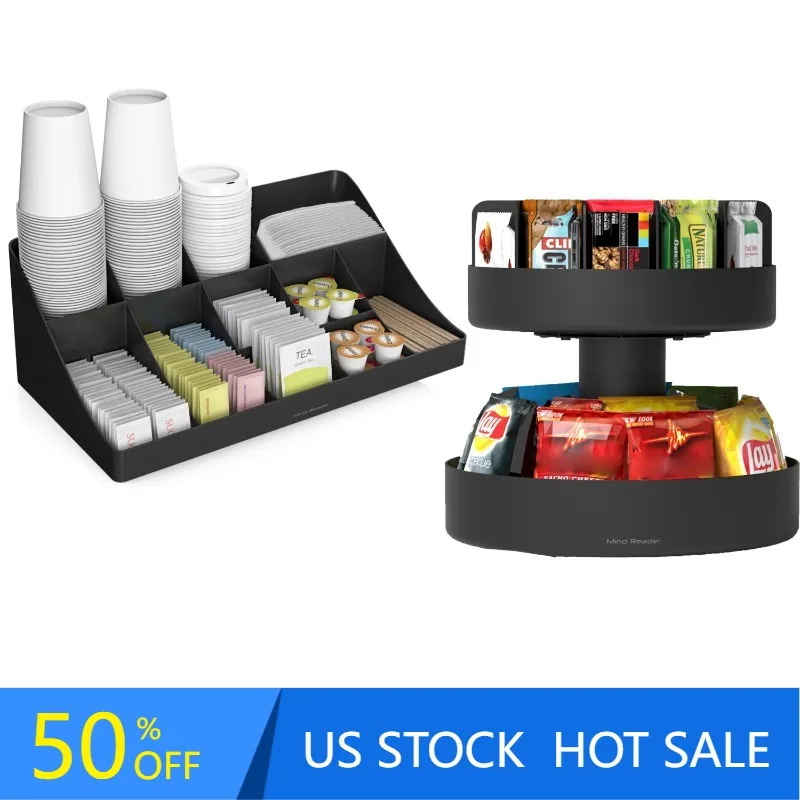 

Coffee Condiment Organizer, Black Decorative Tray