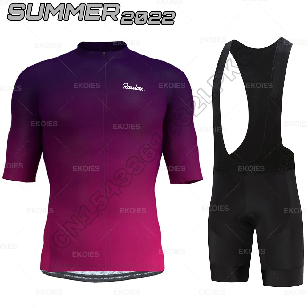 

RAUDAX 2022 Cycling Jersey Set Men's Summer Quick-Dry Bicycle Clothing Breathable Short Sleeve MTB Racing Uniform Ropa Ciclismo