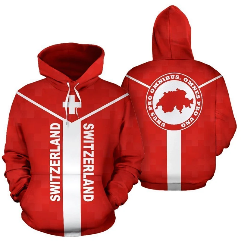 Фото Switzerland Flag 3D Print Hoodie Men's Clothes Simple Trend Hooded Coat Red Fashion Trend Spring New Oversized Hoodie 2025 Man №5