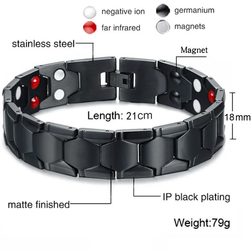 Браслет Магнитный германиевый для лечения артрита из нержавеющей стали |