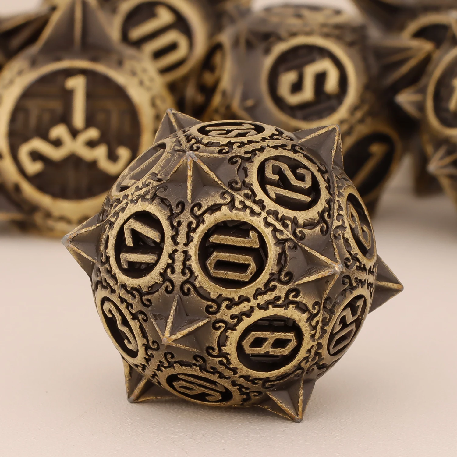 

Polyhedral Metal Dice Set, D & D Dice, Suitable for Pathfinder, RPG Rolling Game, D20, D12, D10, D8