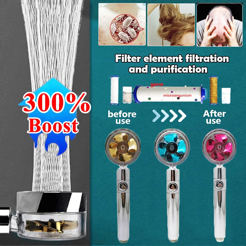 

Насадка для душа, вращающаяся на 360 градусов, с небольшим вентилятором