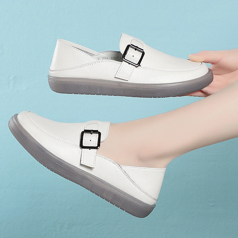 AIYUQI Loafers Woman Genuine Leather 2023 Spring New Student Sneakers Girl Flat Large Size Nurse Shoes Girl