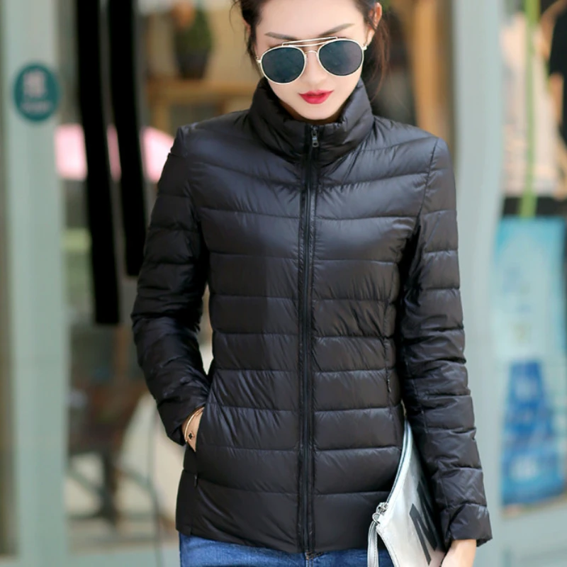 M-5XL Women's Autumn Winter Jacket Light Down Jacket Cropped Top Plus Size Parka Warmth Free Shipping Coat Wholesale Korean New