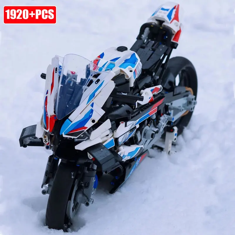 

2022 New Technical Motorcycle M1000 RR Model Vehicle Racing Car Building Blocks MOC 42130 Motorbike Kid Toys Birthday Xmas Gifts