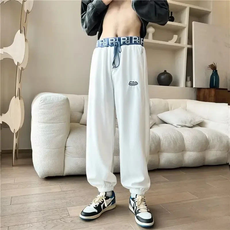 Осенние простые повседневные брюки с буквами для мужчин и женщин в одном стиле
