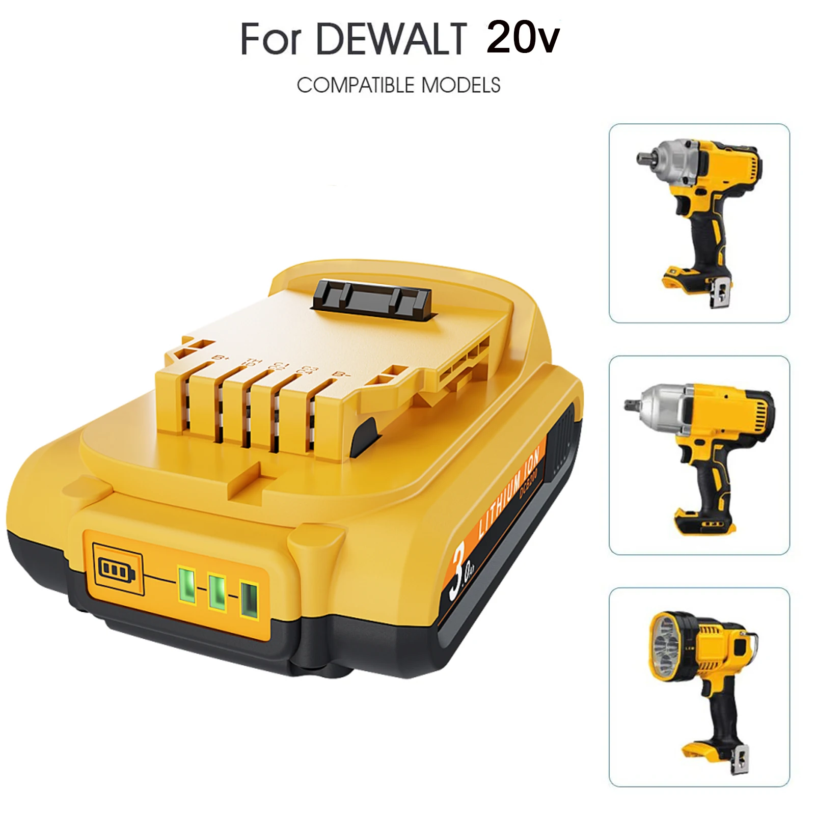 Литиевая сменная батарея Turpow DCB200 20 в 6000 мАч для DeWalt 18 DCB184 DCB182 DCB180 DCB181 DCB201 DCB206 L50 -