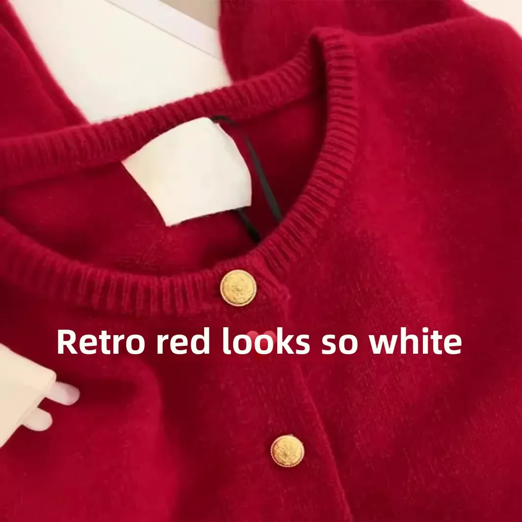 Высококачественный мягкий и эластичный вязаный кардиган топ клубничного цвета