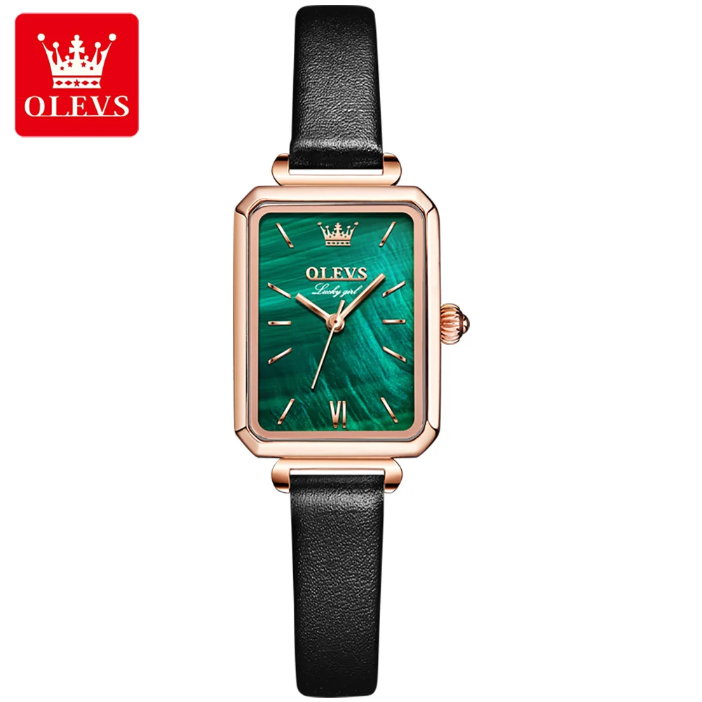 Женские часы OLEVS Брендовые Часы для женщин модные водонепроницаемые часы с кожаным ремешком женские часы Relojes Para Mujer