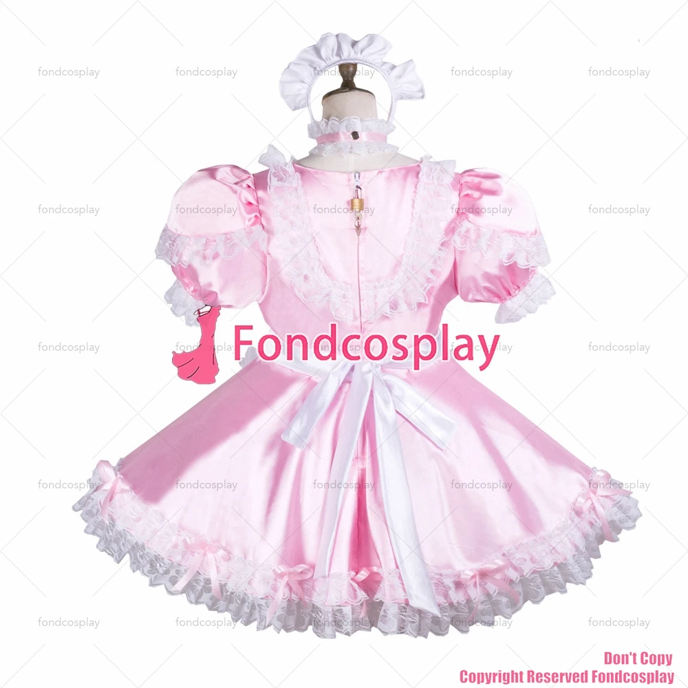 Сексуальная одежда для взрослых с крестом fondcosplay женское розовое атласное платье