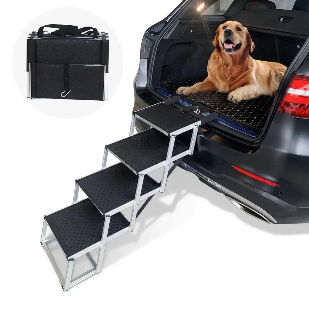

Portable Dog Stairs Foldable Lightweight Pet Ramps Pet Ladder Dog Car Steps For High Beds Trucks Cars