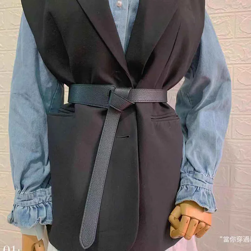 

Wide Knot Belts for Women Leather Corset Belt Long Dress Coat Accessories Lady Waistband Straps