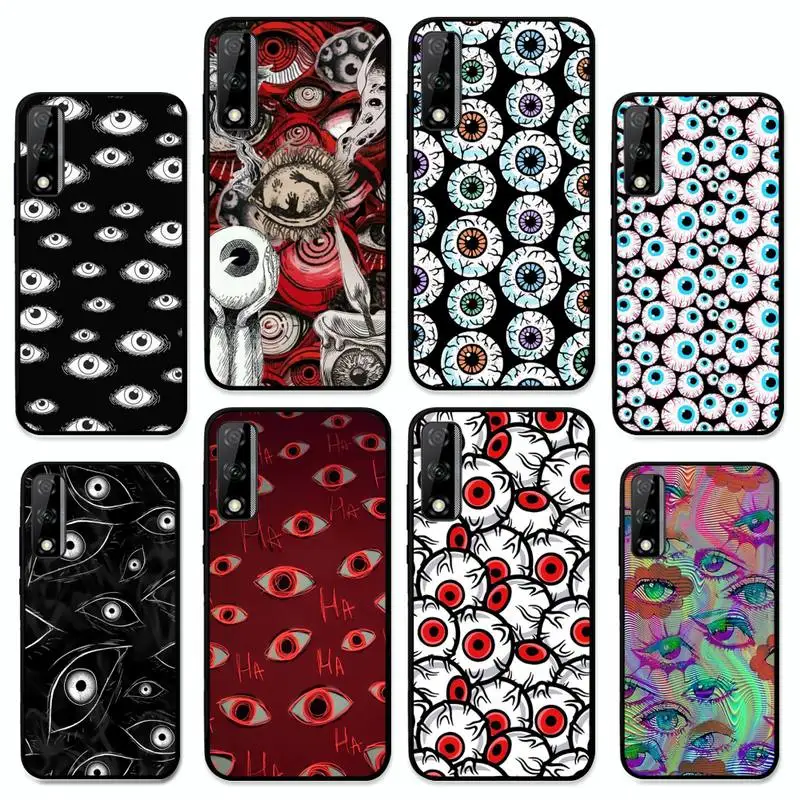 

Scary Face Eyes Phone Case for Huawei Y 6 9 7 5 8s prime 2019 2018 enjoy 7 plus