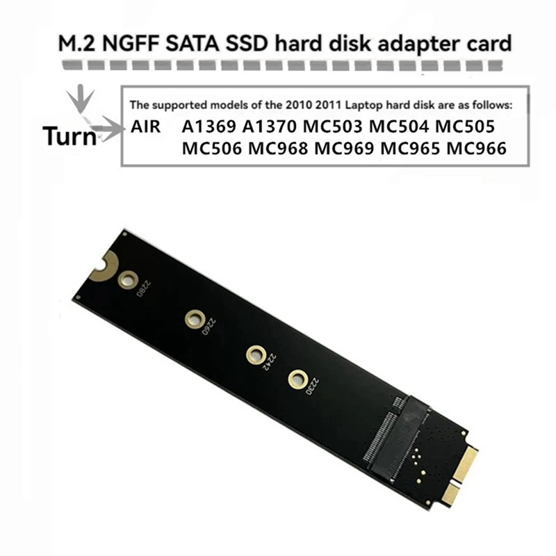 Фото Адаптер-карта для Air A1370 A1369 2010 2011 для преобразования в M.2 NGFF SATA SSD, поддержка SSD M2 2230 2242 2260 2280 №3