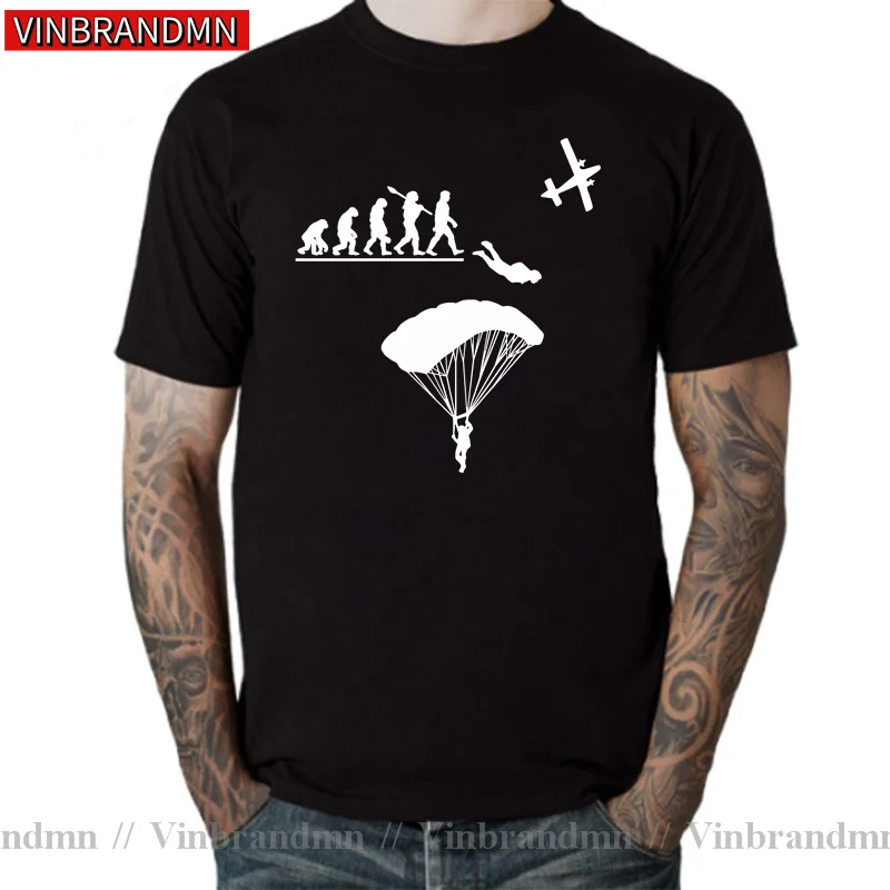Параплана скайдайвинга эволюции футболка для мужчин эволюция модели парашютный