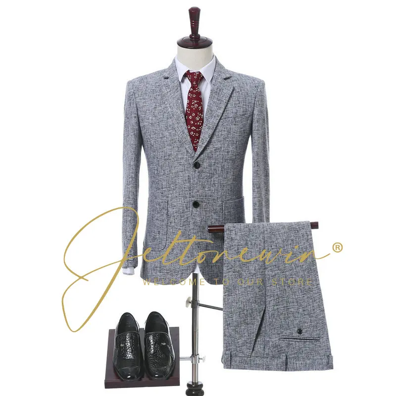 

2022 New Arrival Men Suits 2Pieces Slim Fit Blazer Formal Prom Terno Clothes Fashion Wedding Suits For Men Conjuntos De Chaqueta