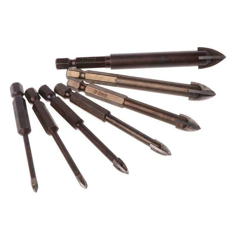 

Carbide Point Spear Head Drill Bit With 4 Cutting Edge For Ceramics Granite Tile Hex Ceramic Drill Bits Tool