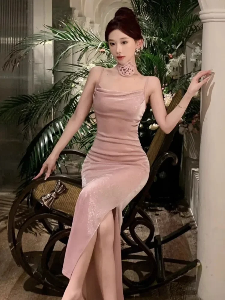 Ezgaga женское платье сексуальные цветы без рукавов с разрезом на шее и открытой