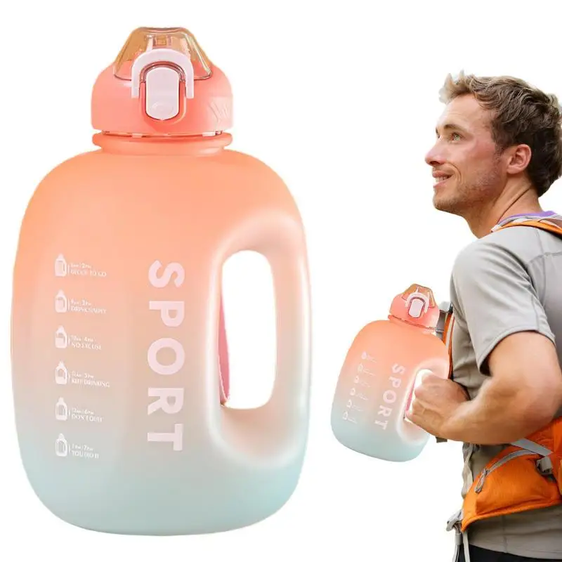 

Спортивная бутылка для воды объемом 2 литра с градиентом, портативная термостойкая бутылка для воды для мужчин и женщин, для спортзала и улицы