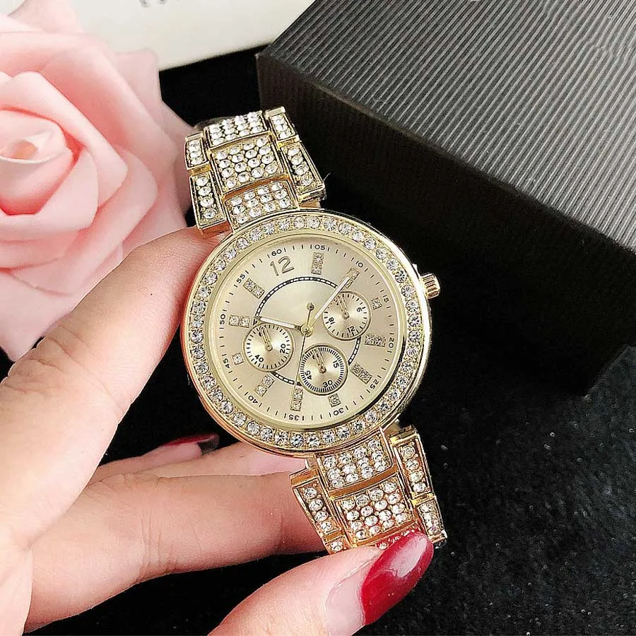 Brand Wrist Watches Women Girl Ladies Crystal Style Quartz Casual Steel Metal Band Clock fo15